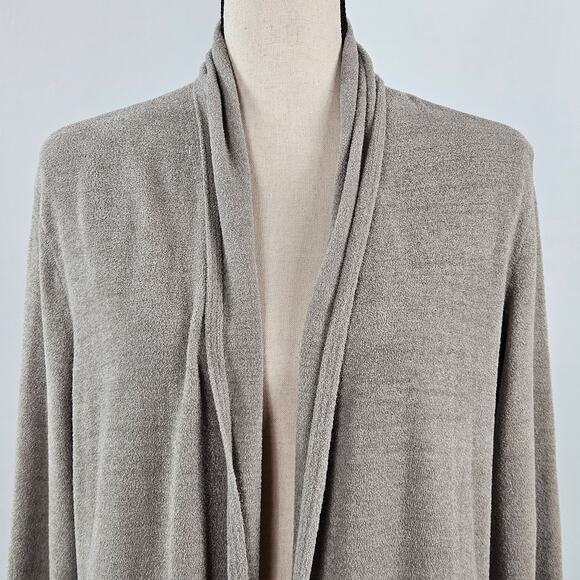 Barefoot Dreams Open Front Cardigan Sweater Long Neutral Taupe | Women's Medium - Picture 11 of 16